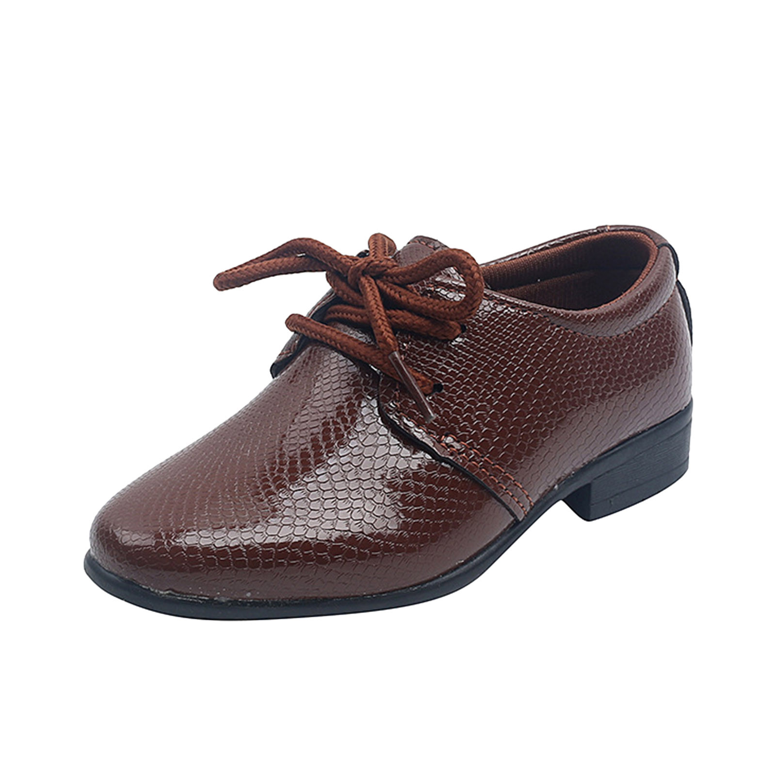 Akiihool Dress Shoes for Boy Classic Formal Dress Slip-On Loafer Shoes for School and Casual Wear, Size 34 Brown